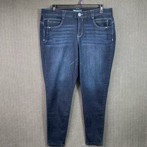 Democracy Womens Size 18W  Blue Mid-Rise Skinny Jeans  "Ab"Solution Dark Wash